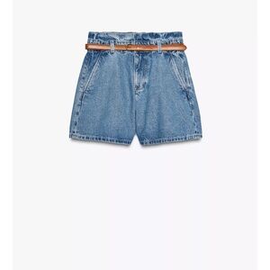 Zara Paperbag Denim Short with Belt